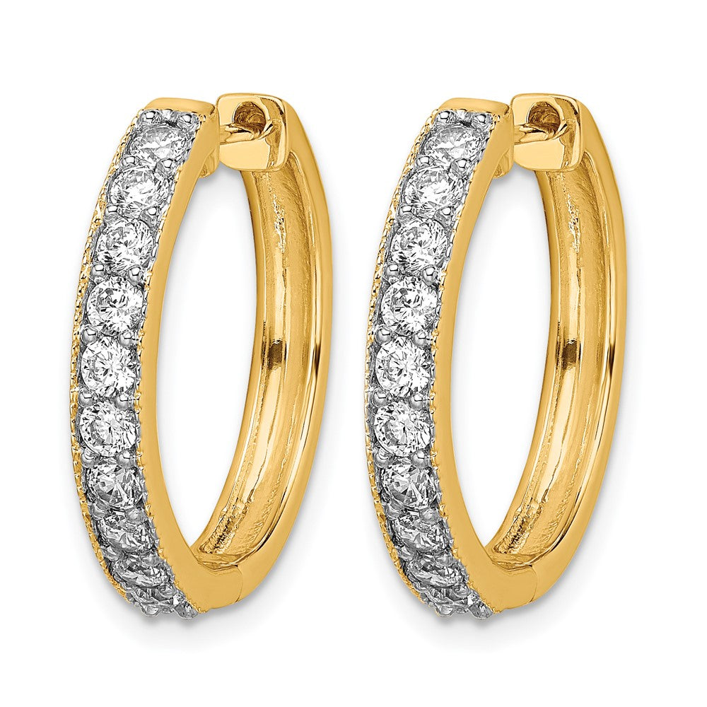 Gold Diamond Hinged Hoop Earrings