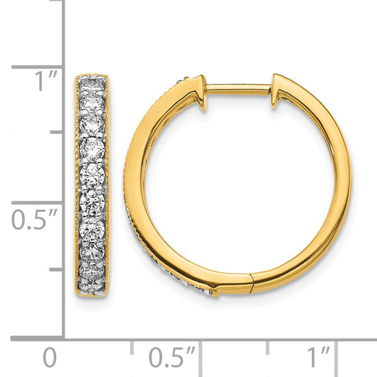Gold Diamond Hinged Hoop Earrings