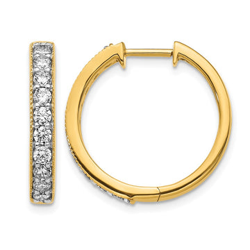 Gold Diamond Hinged Hoop Earrings