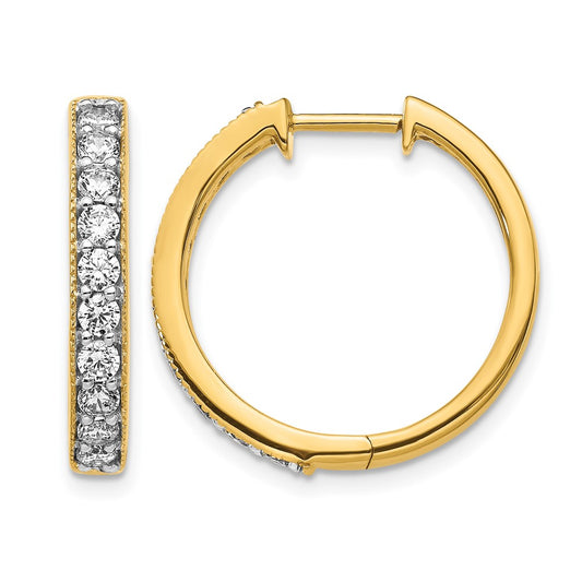 Gold Diamond Hinged Hoop Earrings