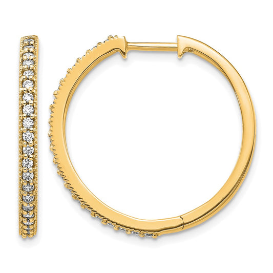 14k 1/2 carat Lab Grown Diamond VS/SI+ G+ Complete Miligrain Hinged Hoop Earrings
