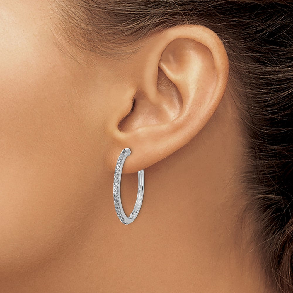 Gold Diamond Hinged Hoop Earrings