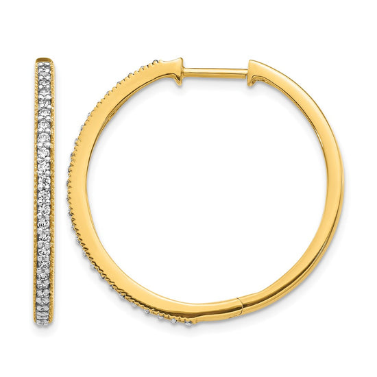Gold Diamond Hinged Hoop Earrings