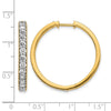 14k 2 carat Diamond Milgrain Hinged Hoop Earrings