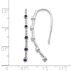 14k White Gold 1/5 carat Diamond and Round Amethyst Threader Earrings