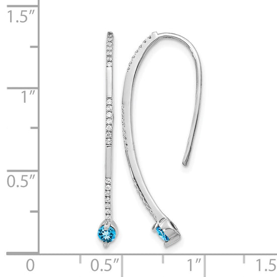 Blue Topaz and Diamond Earrings