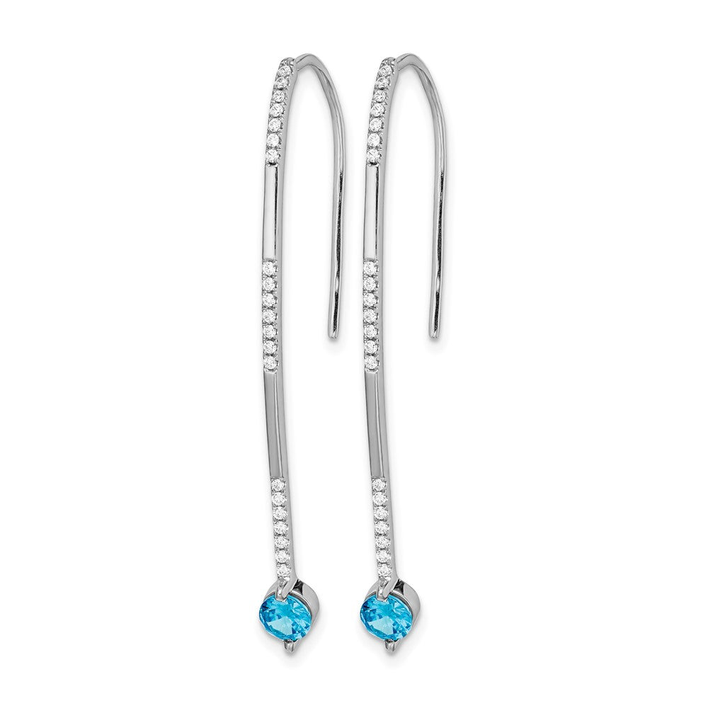 Blue Topaz and Diamond Earrings