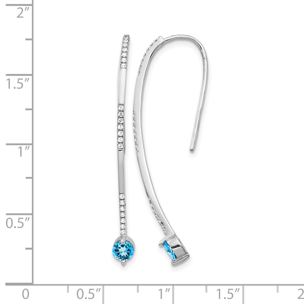 Blue Topaz and Diamond Earrings