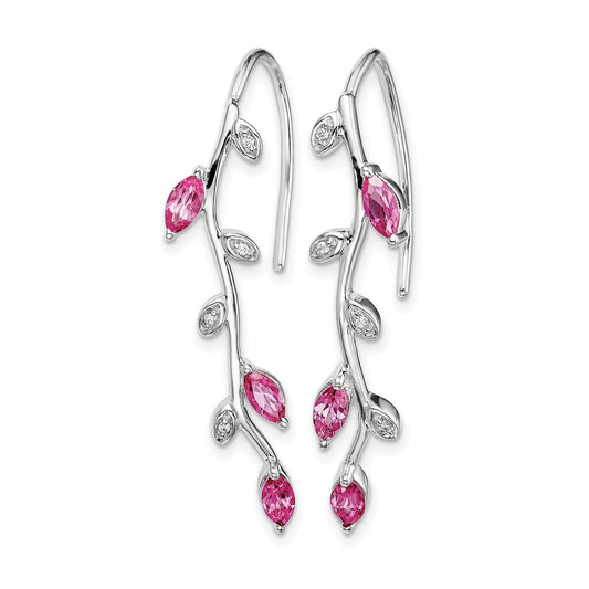 Pink Sapphire and Diamond Slide Earrings