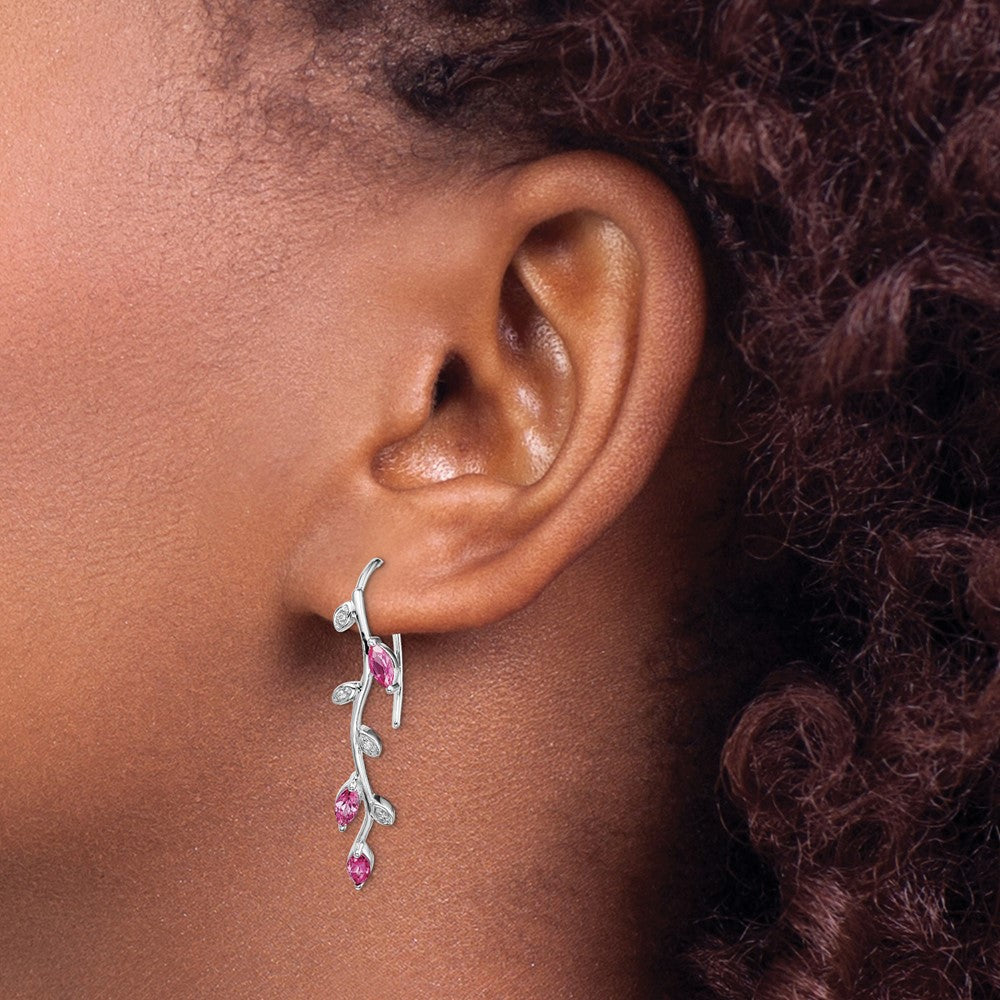 Pink Sapphire and Diamond Slide Earrings