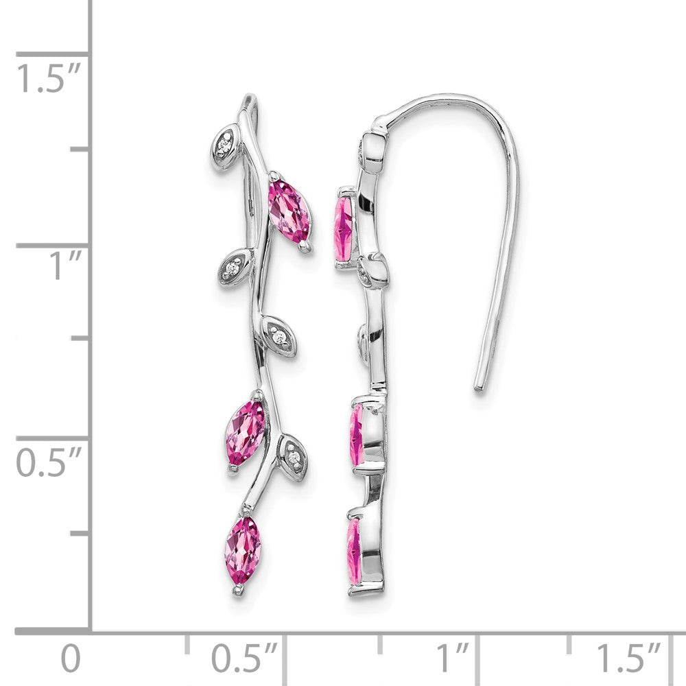 Pink Sapphire and Diamond Slide Earrings