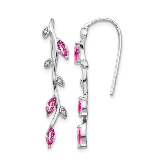 Pink Sapphire and Diamond Slide Earrings