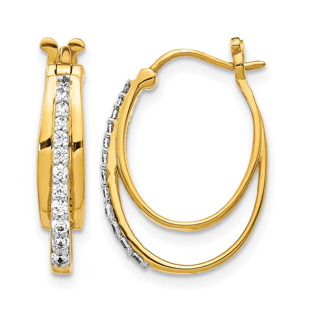 Gold Diamond Hoop Earrings