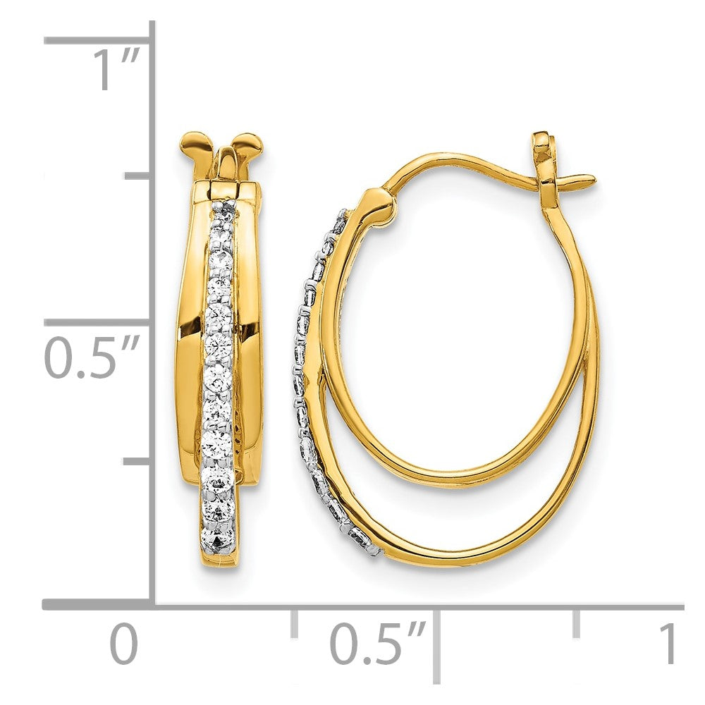 Gold Diamond Hoop Earrings