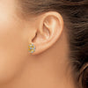 14k White Gold Diamond and Pear Citrine Flower Post Earrings