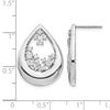14k White Gold 3/4 carat Diamond Teardrop Post Earrings