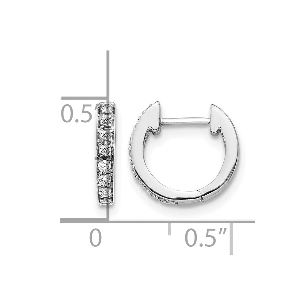 14k White Gold 1/6 carat Diamond Hinged Hoop Earrings