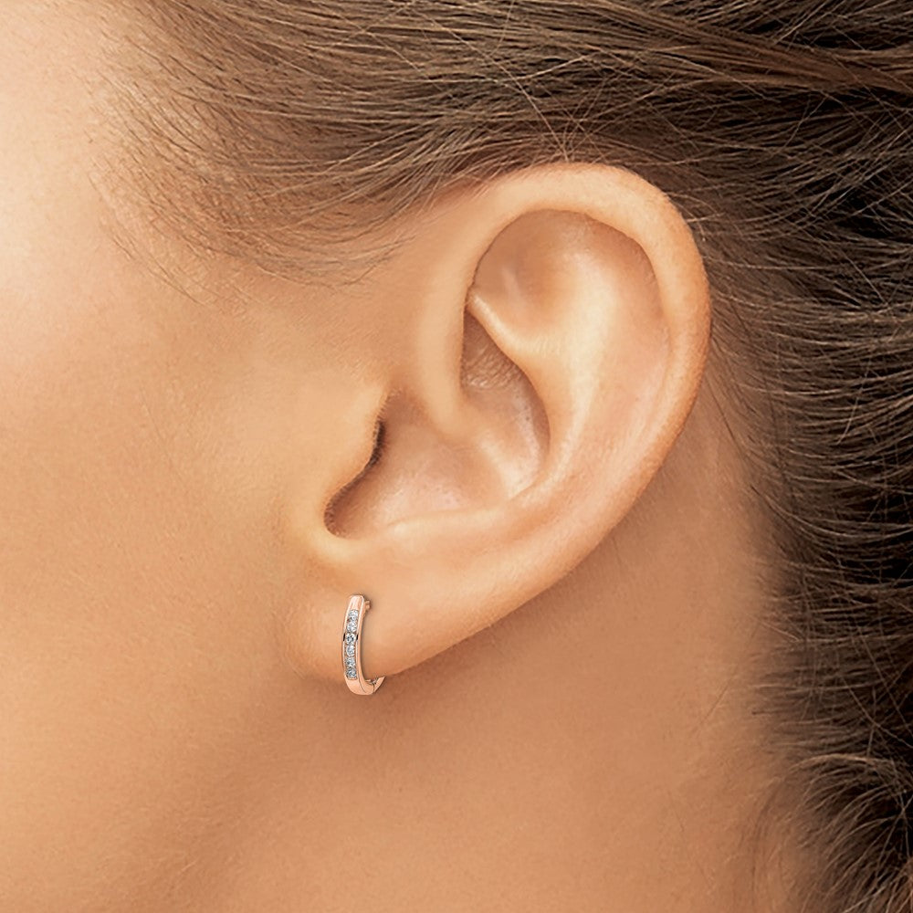 Gold Diamond Hinged Hoop Earrings
