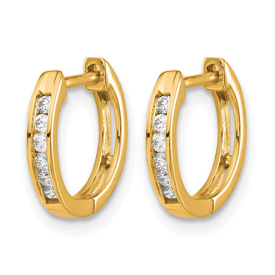 Gold Diamond Hinged Hoop Earrings