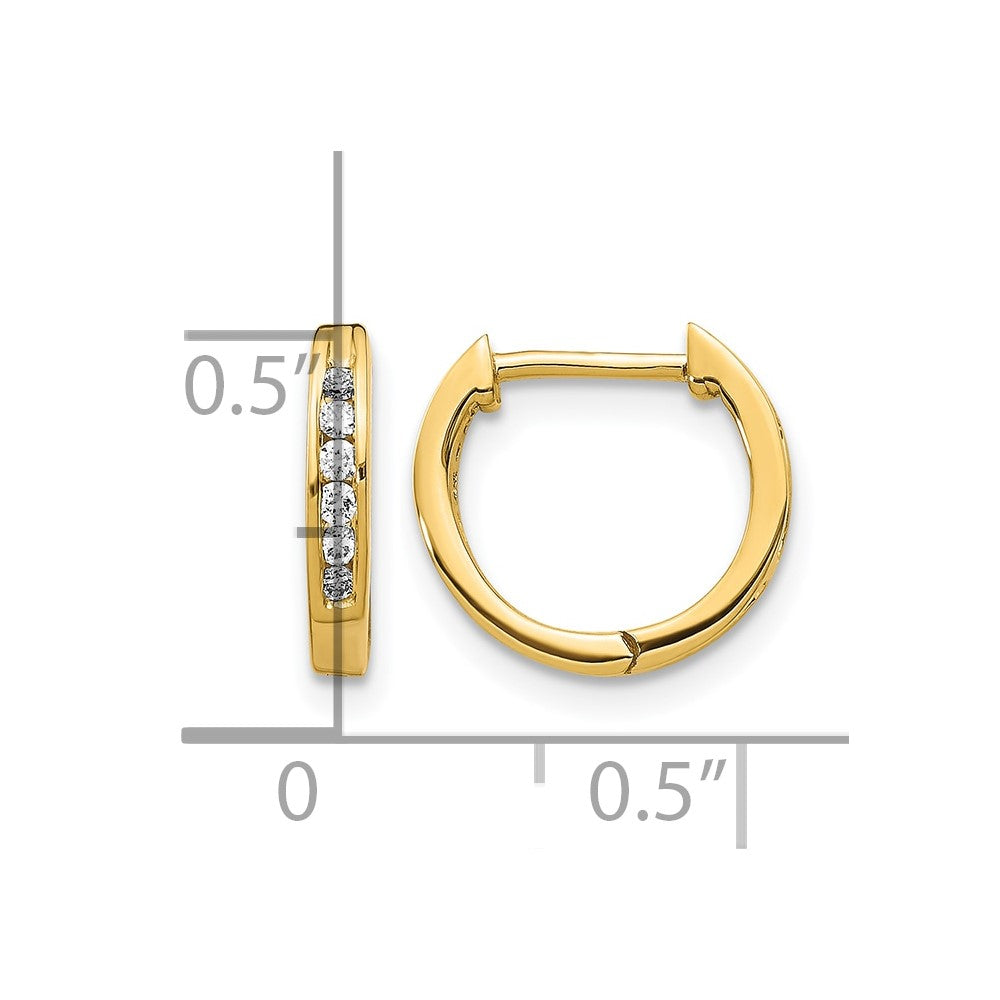 Gold Diamond Hinged Hoop Earrings