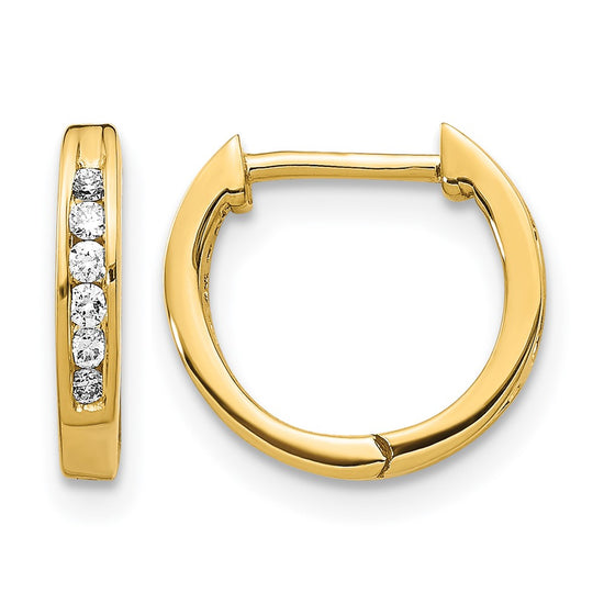 Gold Diamond Hinged Hoop Earrings