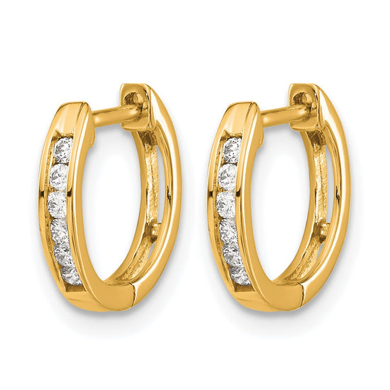 Gold Diamond Hinged Hoop Earrings