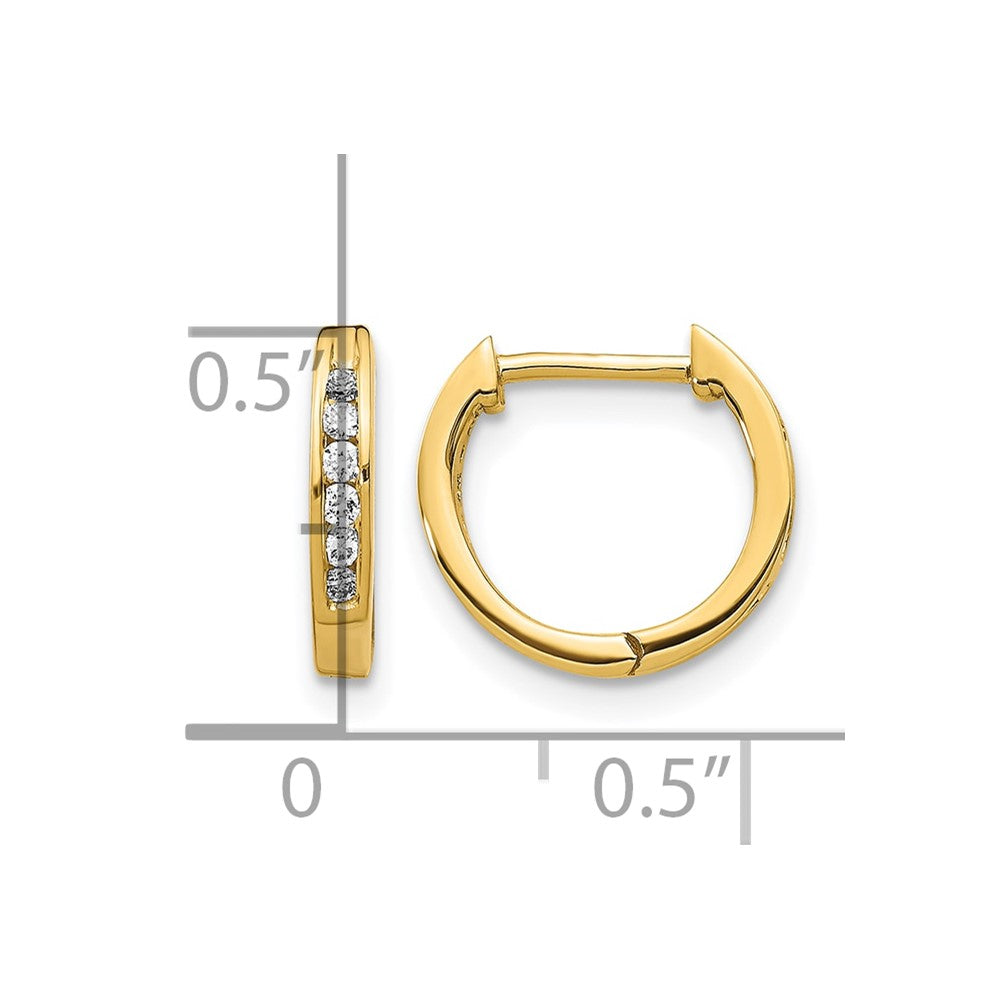 Gold Diamond Hinged Hoop Earrings