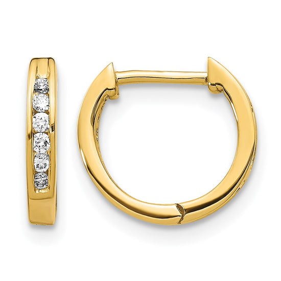Gold Diamond Hinged Hoop Earrings