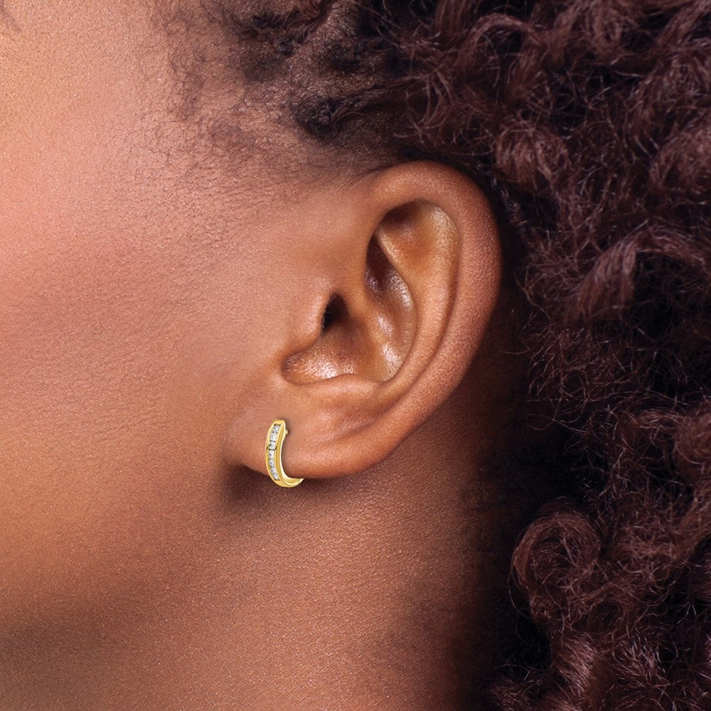Diamond Hinged Hoop Earrings