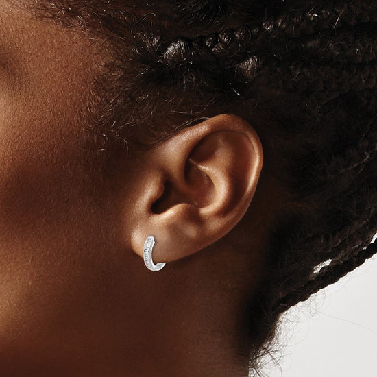 Diamond Hinged Hoop Earrings