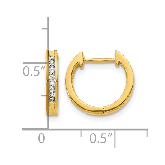 Gold Diamond Hinged Hoop Earrings