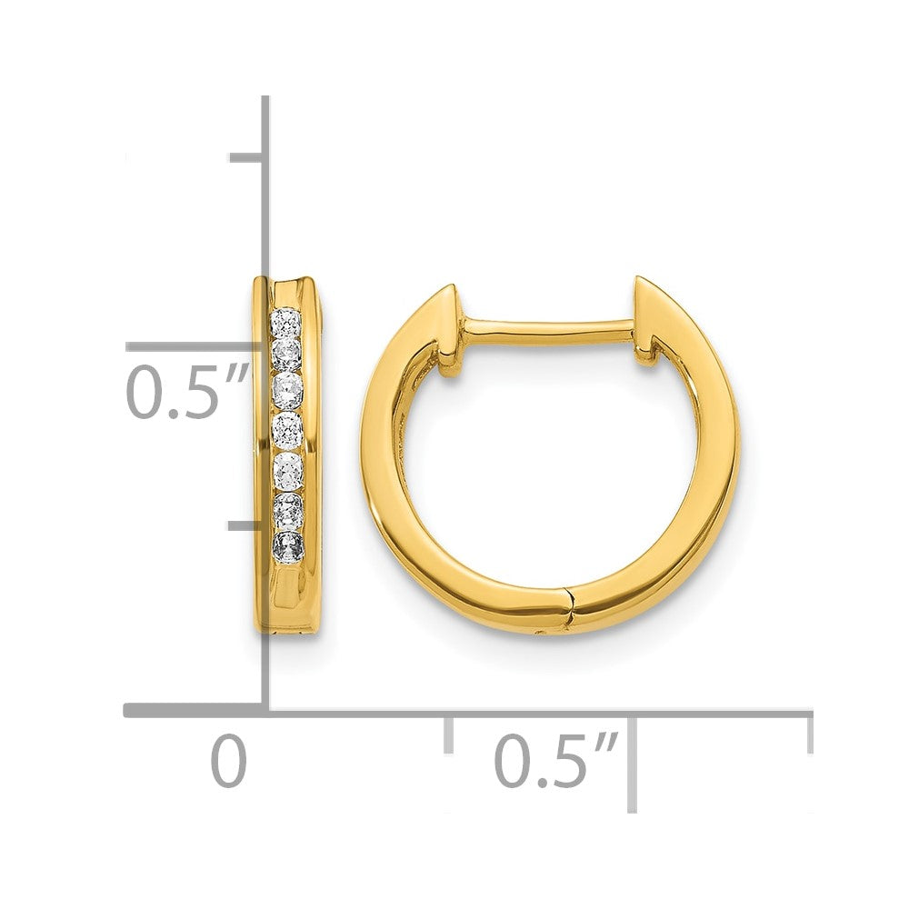 Gold Diamond Hinged Hoop Earrings