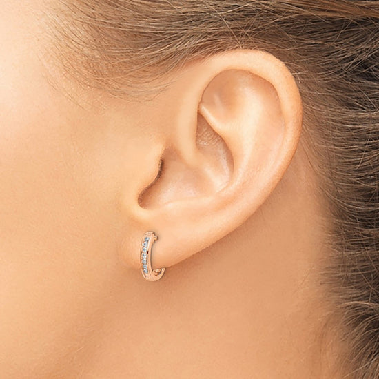 Gold Diamond Hinged Hoop Earrings