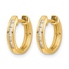 Gold Diamond Hinged Hoop Earrings