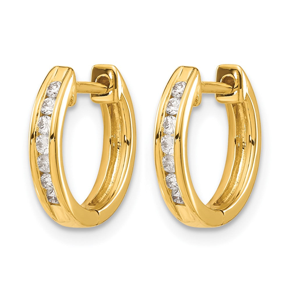 Gold Diamond Hinged Hoop Earrings