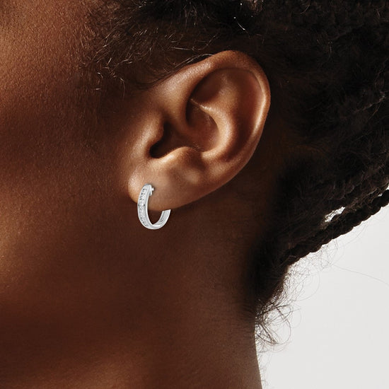 Diamond Hinged Hoop Earrings