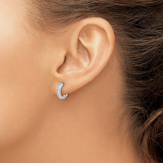 Gold Diamond Hinged Hoop Earrings