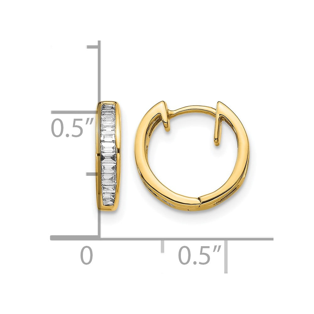 Gold Diamond Hinged Hoop Earrings