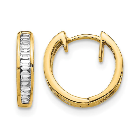 Gold Diamond Hinged Hoop Earrings