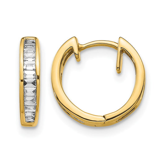 Gold Diamond Hinged Hoop Earrings