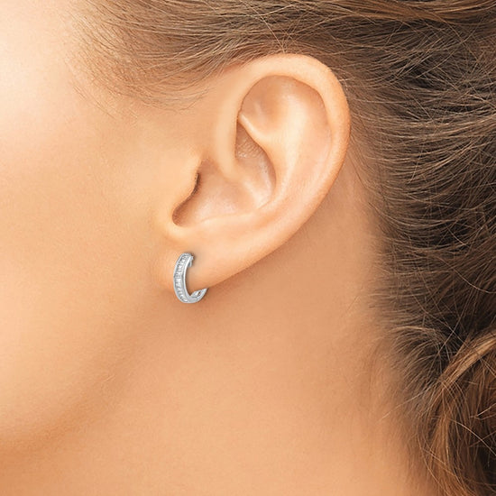 Gold Diamond Hinged Hoop Earrings