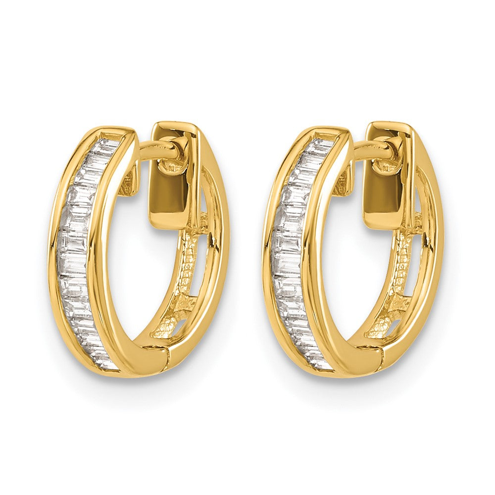 Gold Diamond Hinged Hoop Earrings