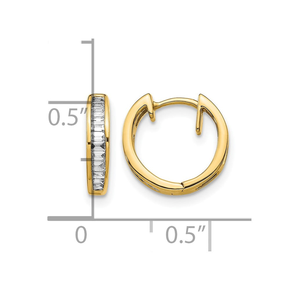 Gold Diamond Hinged Hoop Earrings
