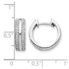14k White Gold 2-row 1/5 carat Diamond Hinged Hoop Earrings