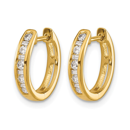 Gold Diamond Hinged Hoop Earrings