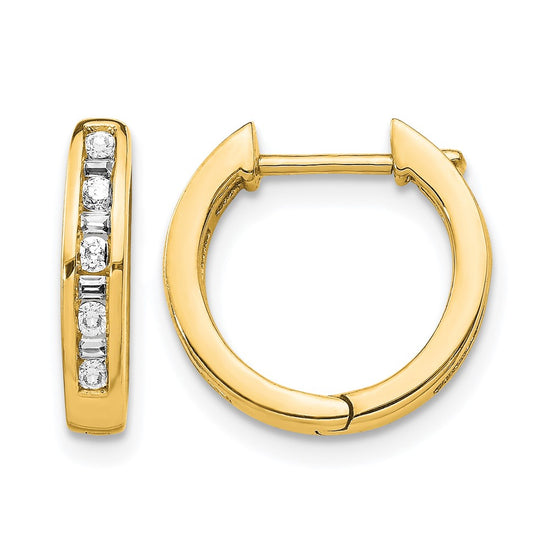 Gold Diamond Hinged Hoop Earrings