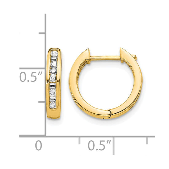 Gold Diamond Hinged Hoop Earrings