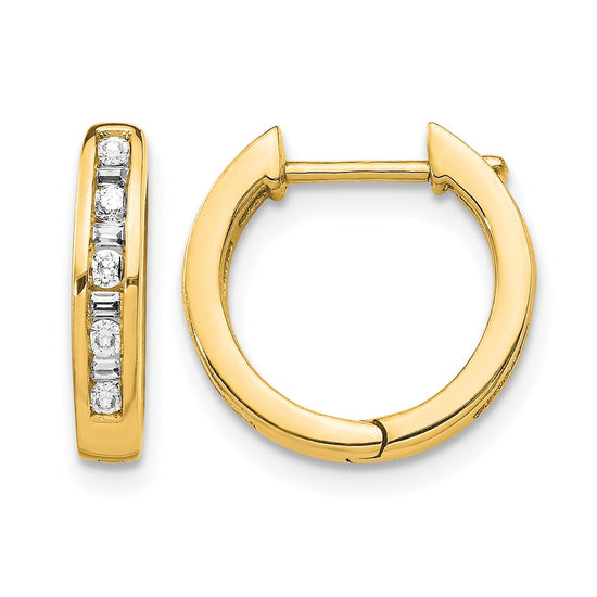 Gold Diamond Hinged Hoop Earrings