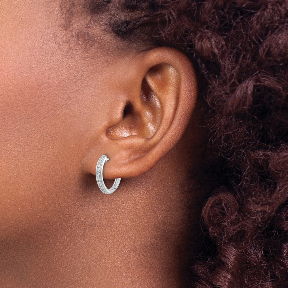 Diamond Hinged Hoop Earrings