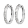 14k White Gold 1/2 carat Diamond Channel-set Hinged Hoop Earrings